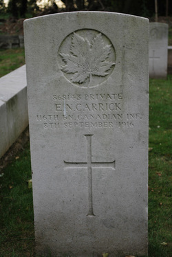 Pte. Ernest CARRICK- Kensal Green Cemetery, London, England