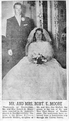 MOFFATT- MOORE, Wedding 20 AUG 1960