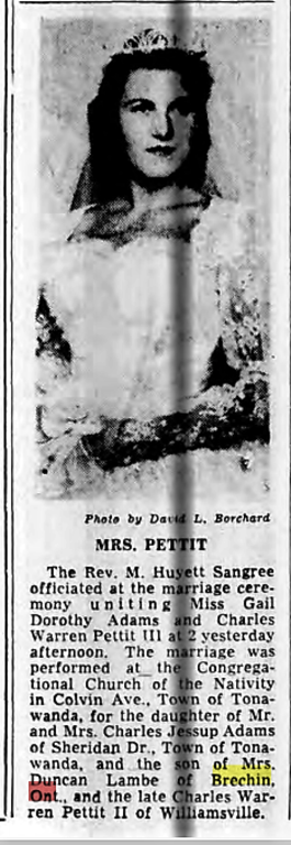 Adams Pettit Marriage 1957