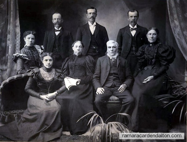 Allewell Family-bottom-left-Marietta, {behind her}Jane Elizabeth, William or Henry, Robert, William or Henry, Rebecca, John & Mary {centre}