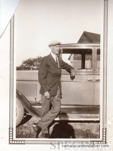 Fred Lamb 1928 with car.