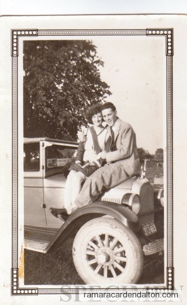 Russ & Louise 1927 on a Whippet car.