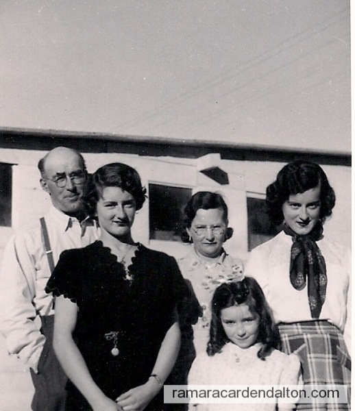 Michael Holmes, wife Elsie, daughters Geraldine, Nora Mae, Eleanore circa1951