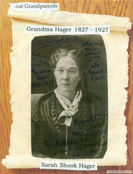 Grandmother Hager--Sarah Shook--1827--1927