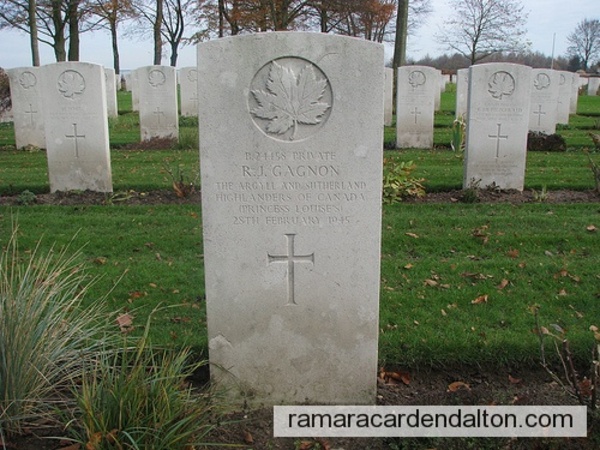 Pte. Raymond Gagnon, K.I.A., Groesbeek Canadian War Cemetery, Netherlands