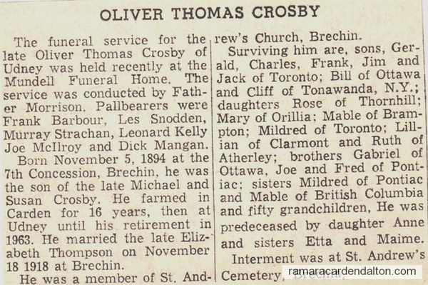 Oliver Crosby Death