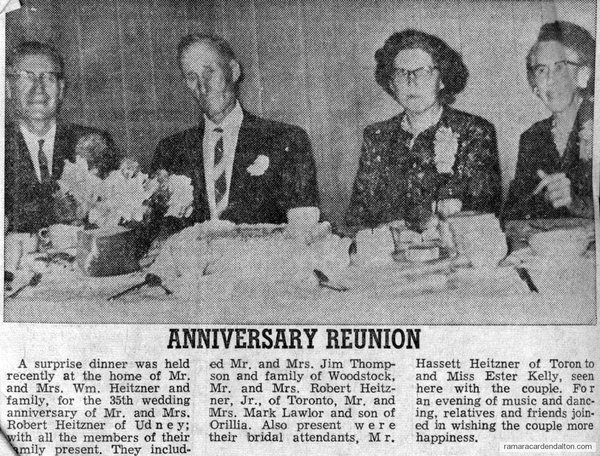 35th Wedding Anniversary for Mr. & Mrs. Robert Heitzner