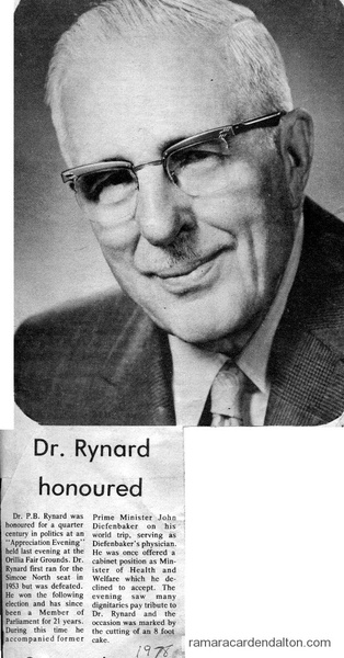Dr. Rynard honoured-1978