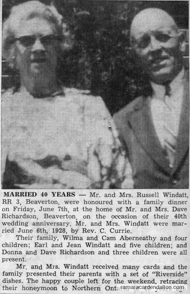 Mr. & Mrs. Russell Windatt-40th Anniversary