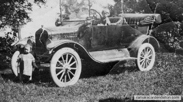 Helen Murphy driving and Aileen Murphy starting 1915 Model T
