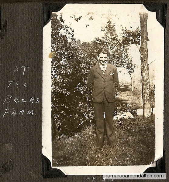 John Steele at the Beers farm in 1935