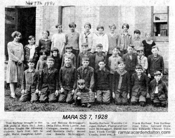 S.S.#7, Mara, Class of 1928