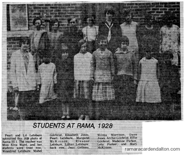 S.S. #1, Rama, Class of 1928