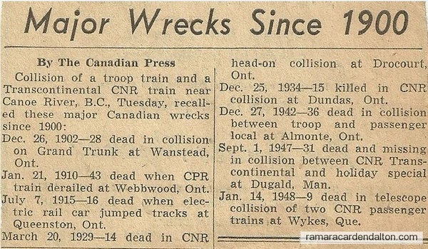 Major Train Wrecks 