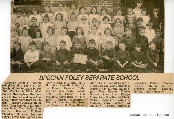 1922, Brechin Foley Separate School