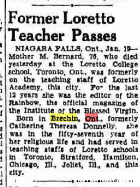 Catherine Theresa Donnelly Obit 1948