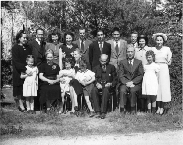 Ball family members attending the funeral of Christina (MacDonald) Ball, May 1949