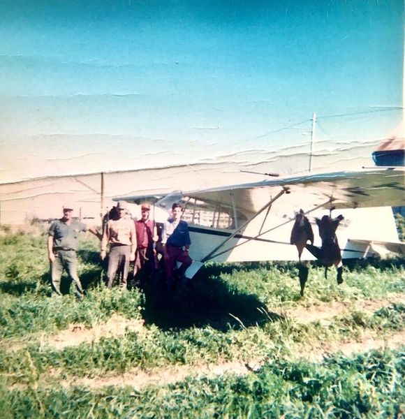 Piper Cub , part of the Duck hunt party 1968 at the Murphy Farm, Richard Corcelli collection