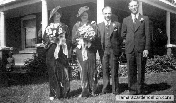 Dora & Leonard Kelly Wedding-Sept 22, 1936, Mary (Healy) Hannan, Dora, Leonard, Edmund Kelly