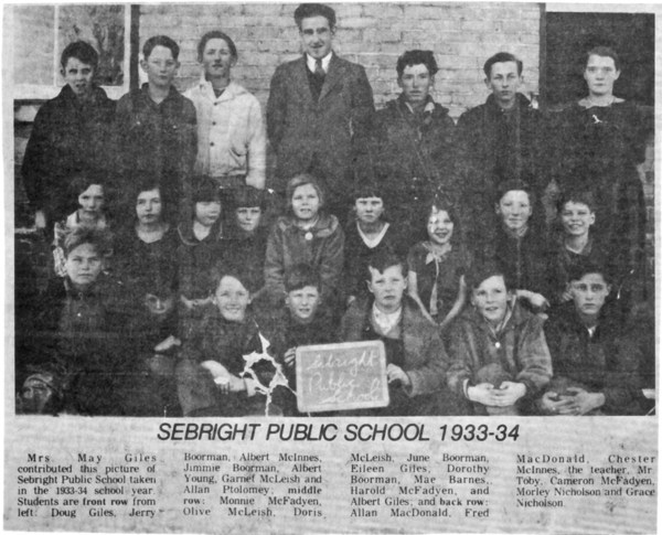 sebright school 1933-34