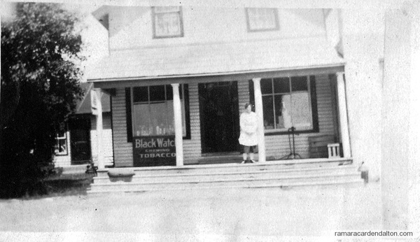 Mahoney Store, Uptergrove, Mary Doherty (in front)