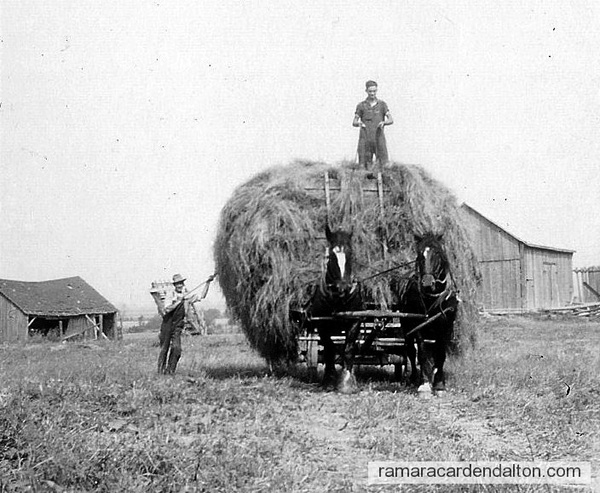Francis Lee on top, with Basil Harrington making a big hay stack