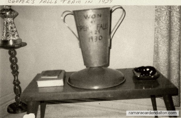 Cooper Fall's Team wins cup in 1929