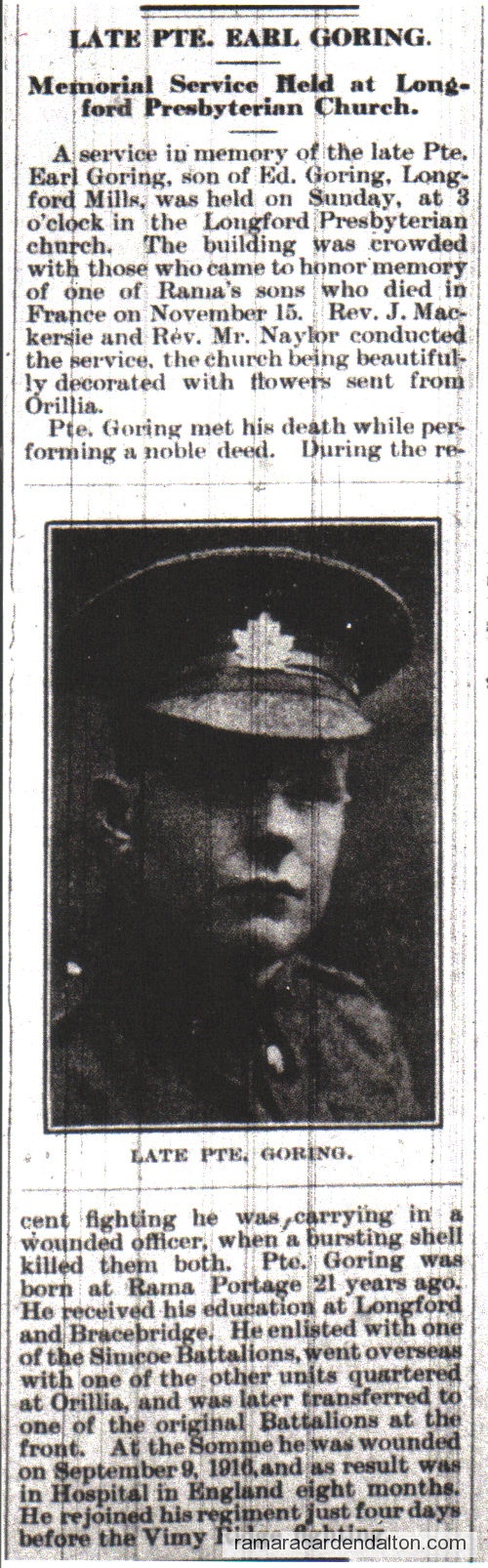 Earl GORING article Earl GORING article