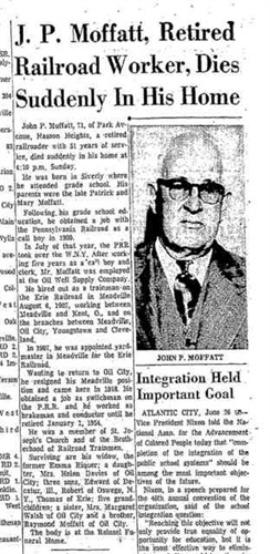 John Patrick Moffatt, obit- Oil City, Pa. John Patrick Moffatt, obit- Oil City, Pa.