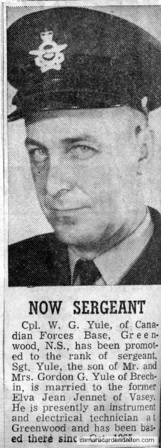 Cpl. W. G. Yule Cpl. W. G. Yule