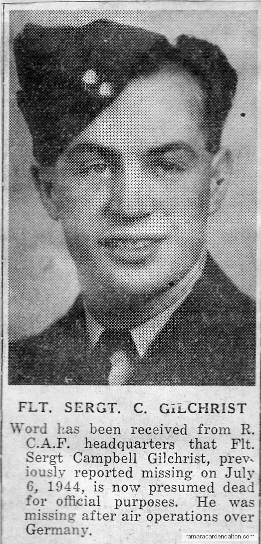 Flt. Sergt. C. Gilchrist Flt. Sergt. C. Gilchrist