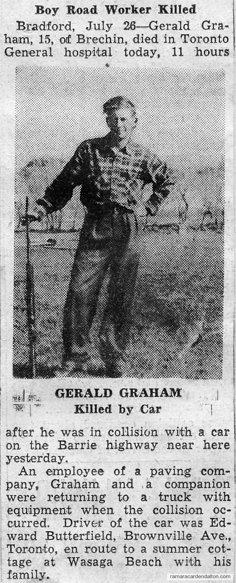 Gerald Graham killed Gerald Graham killed