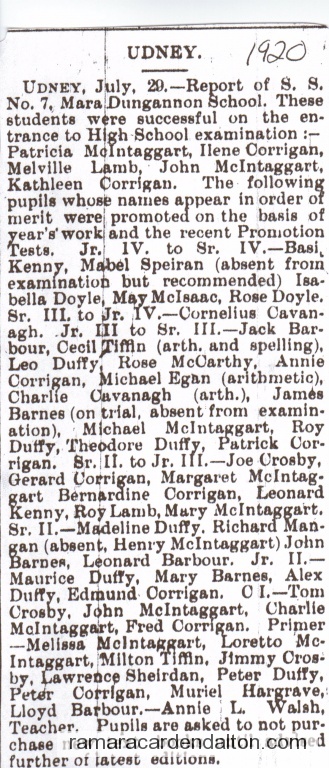 1920 Dungannon School Report 1920 Dungannon School Report