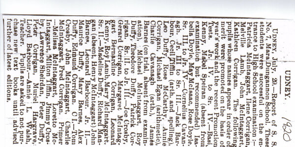 Dungannon S S #7, 1920
